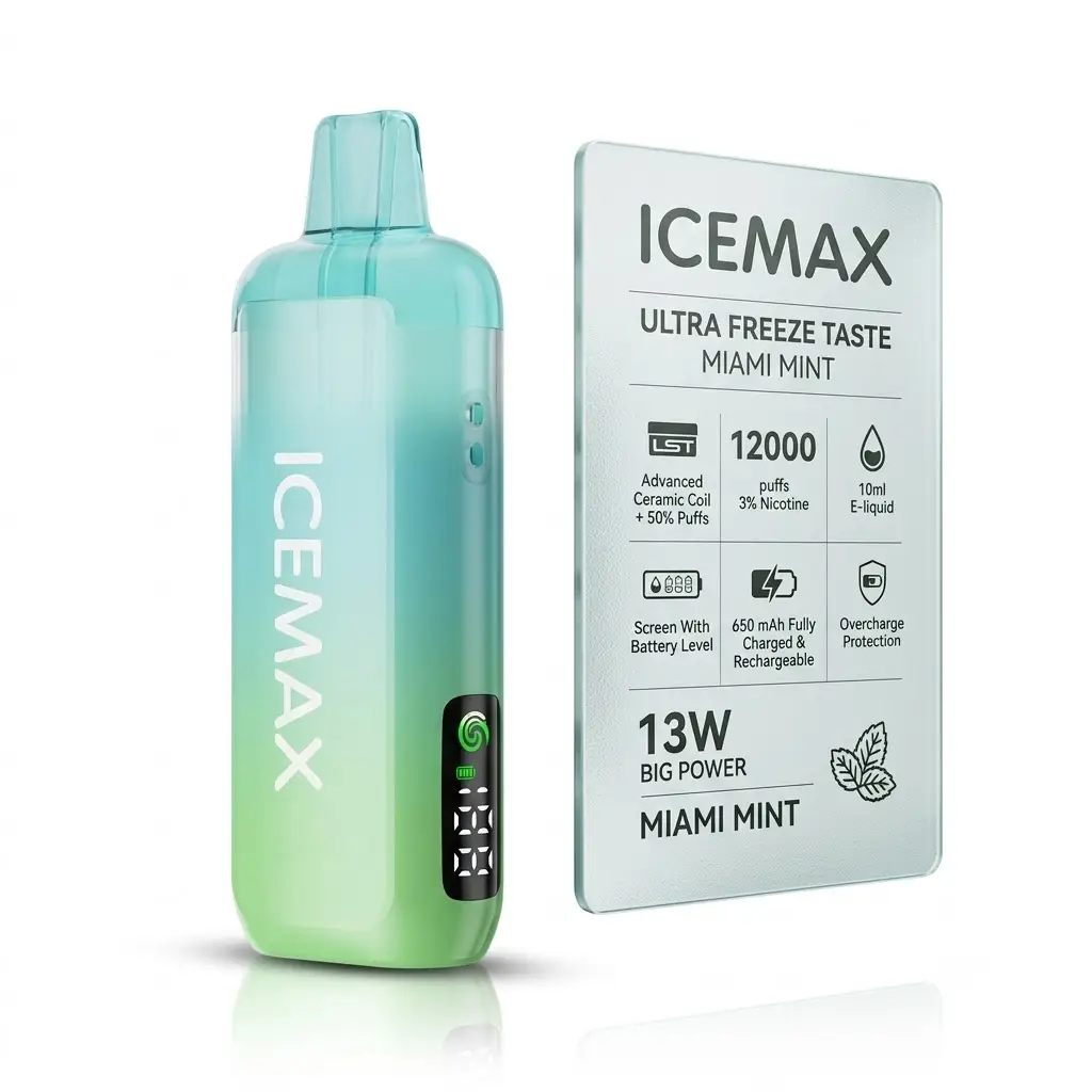 ice 冰爆一次性【12000口】可视化油仓液晶屏 陶瓷芯顺滑大雾量 防漏耐抽